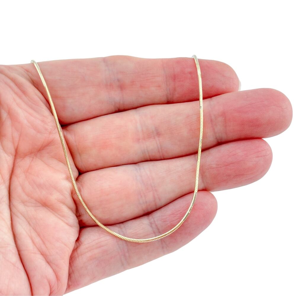 Vintage Italy Sterling Silver 925 Gold-Tone Snake Chain 18"